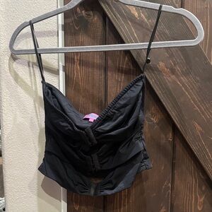 Edikted Black Ruched Bra Top